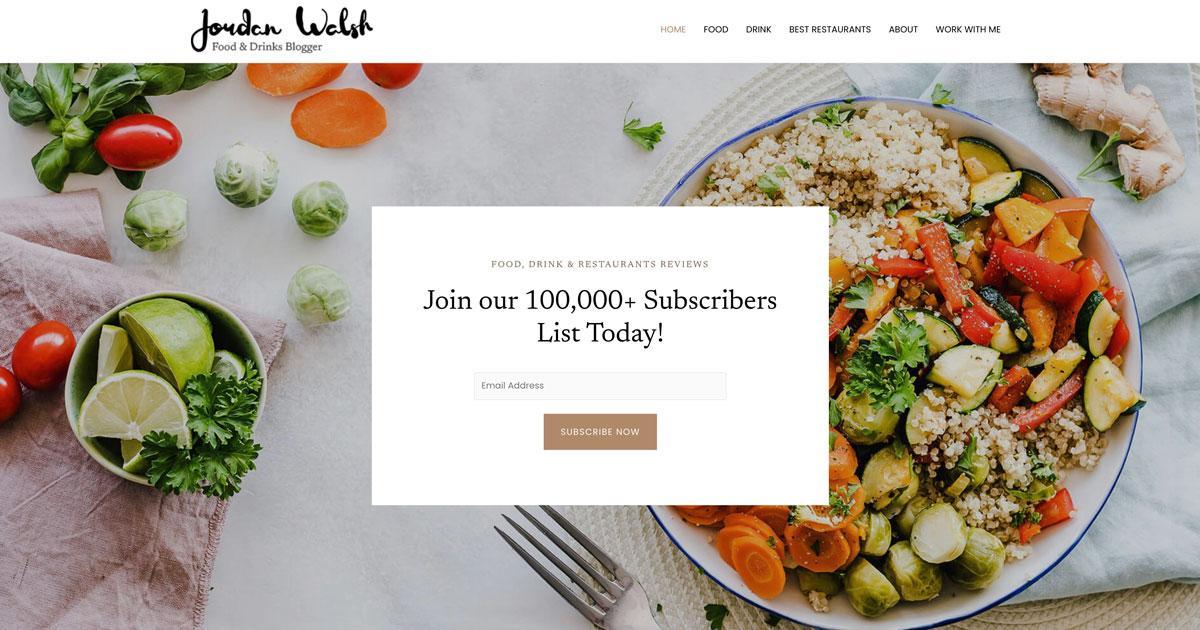 Food blogger website template