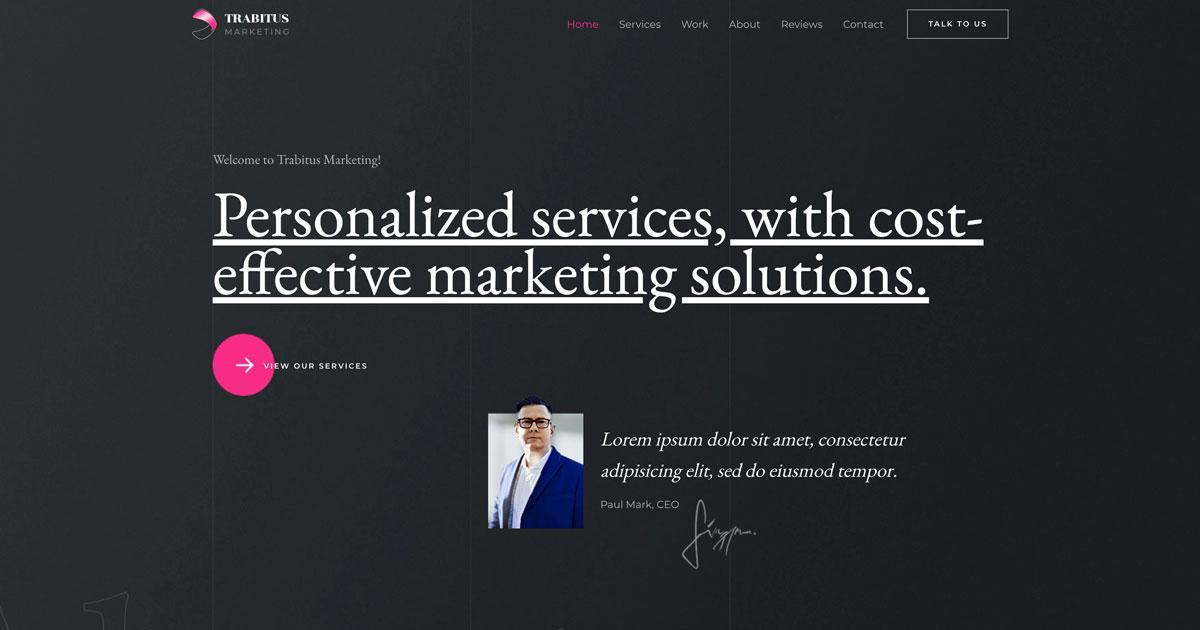 Marketing firm website template