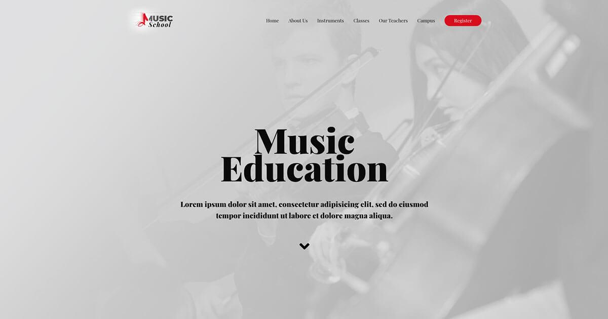 Music school website template