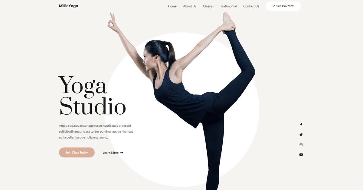 Yoga studio website template