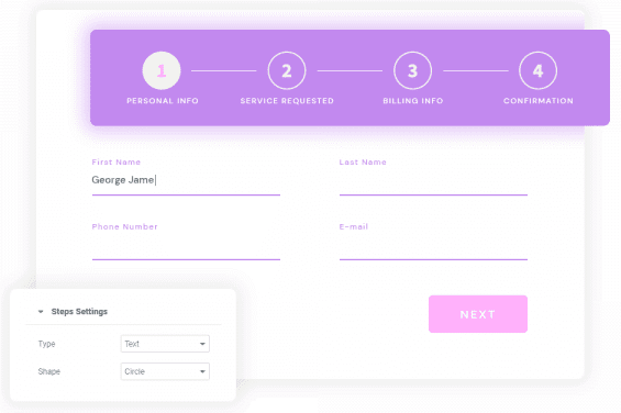 Elementor multi step form