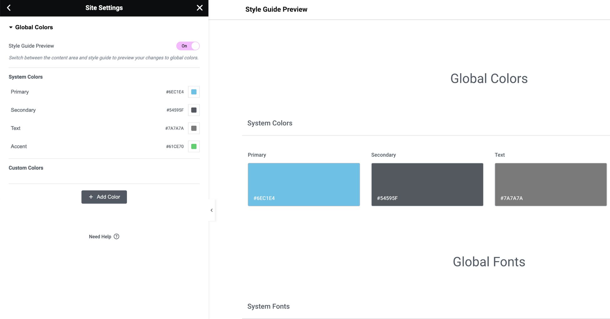 elementor design system