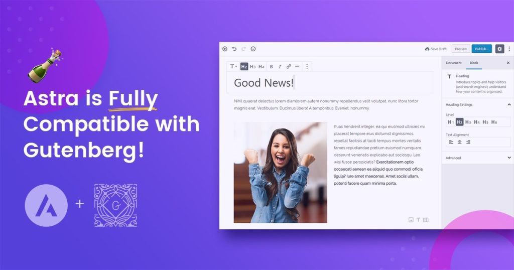 Astra Gutenberg compatibility