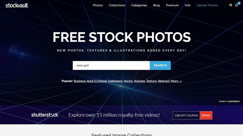 StockVault Homepage