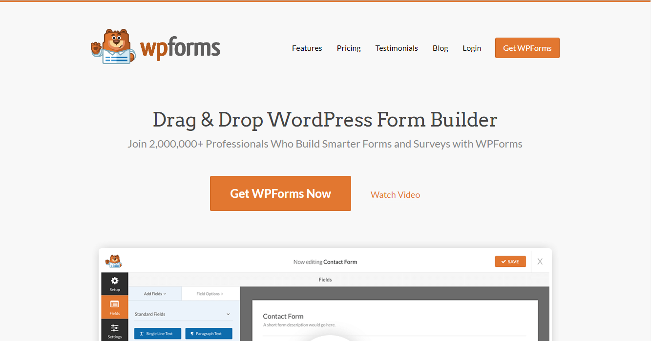 WPForms homepage