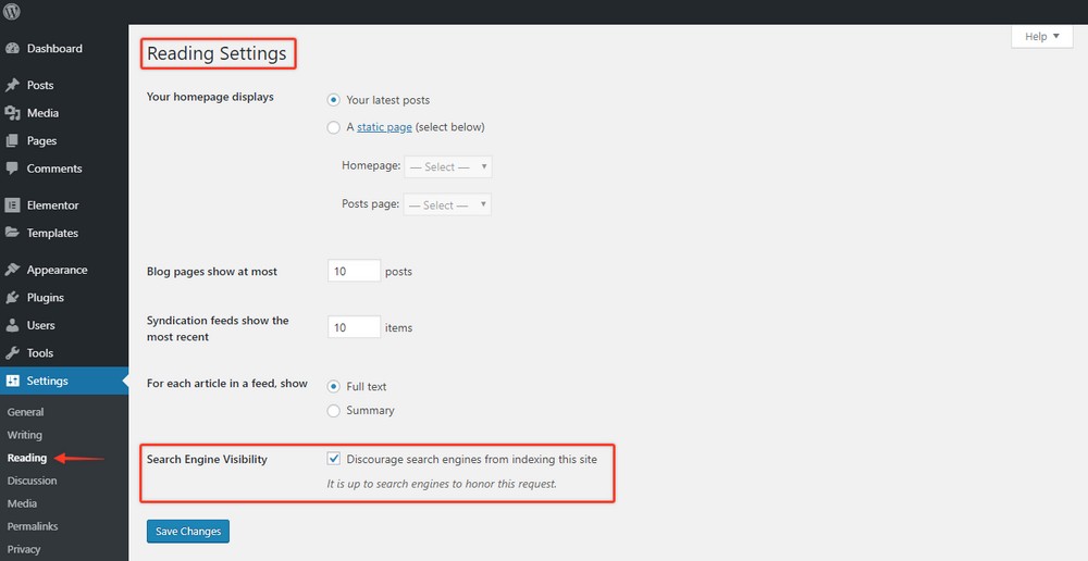 update reading settings