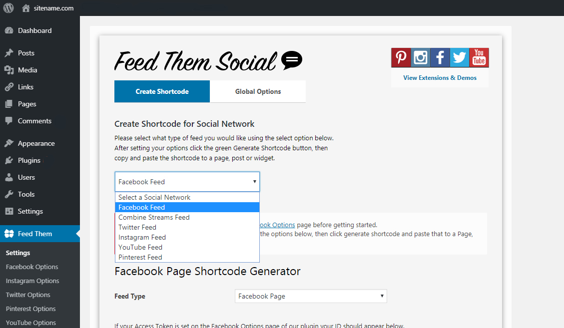 Feed theme social Facebook feed