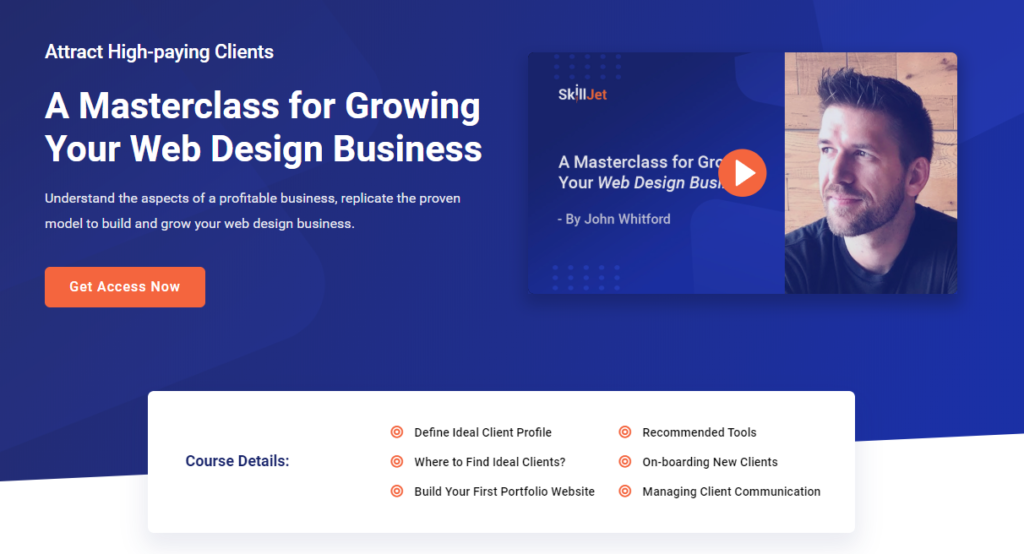 A Masterclass for Growing Your Web Design Business by John Whitford on SkillJet