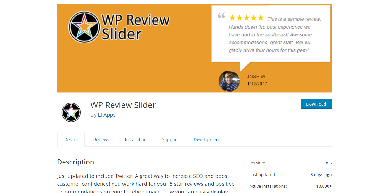 Social Media Plugins - WP Review Slider