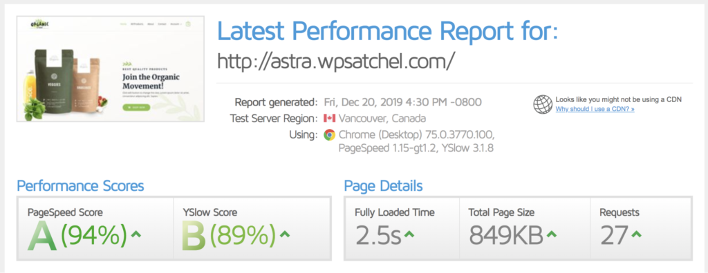 swift performance speedtest results