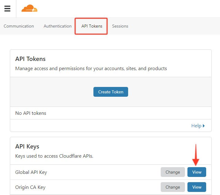 API tokens on cloudflare