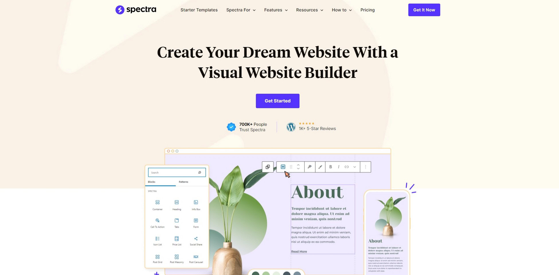 Spectra website builder