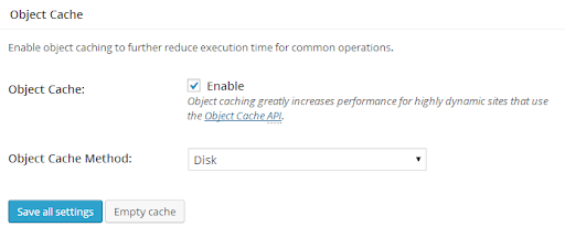 WP_Object_Cache settings