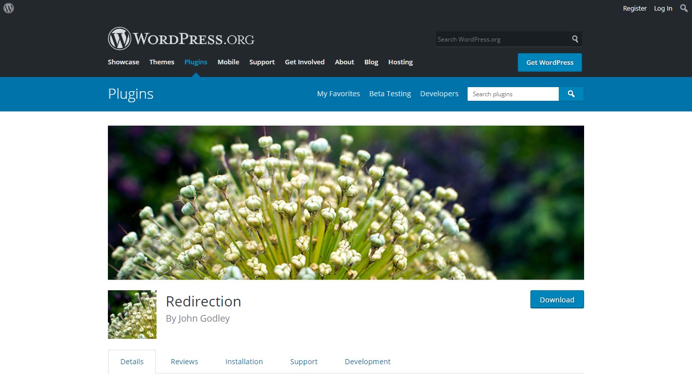 Redirection plugin download page on WordPress.org