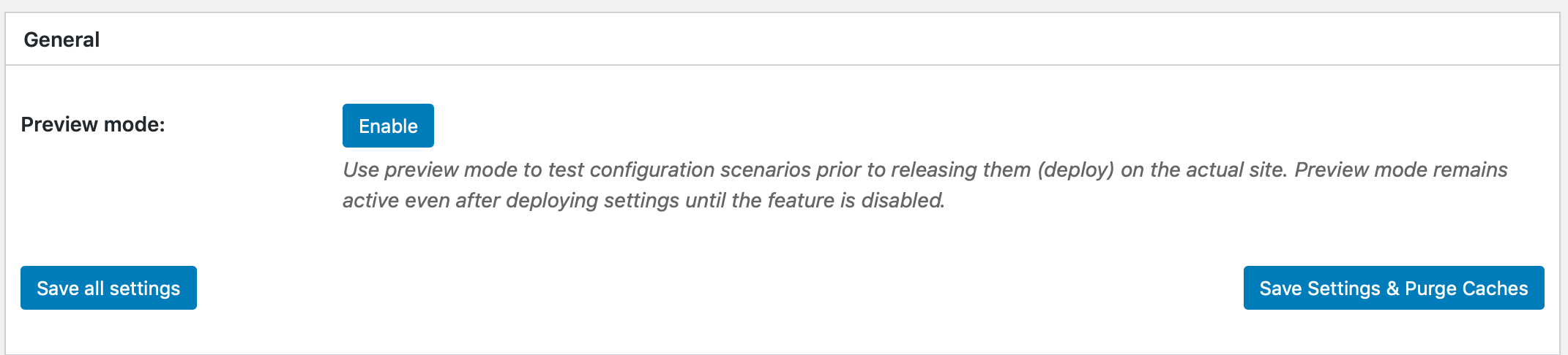 W3 Total Cache general settings