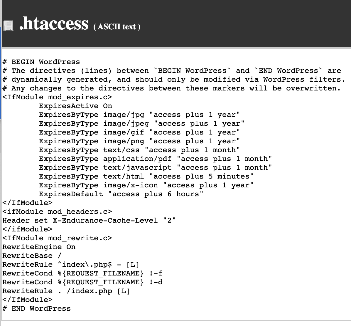 Htaccess file