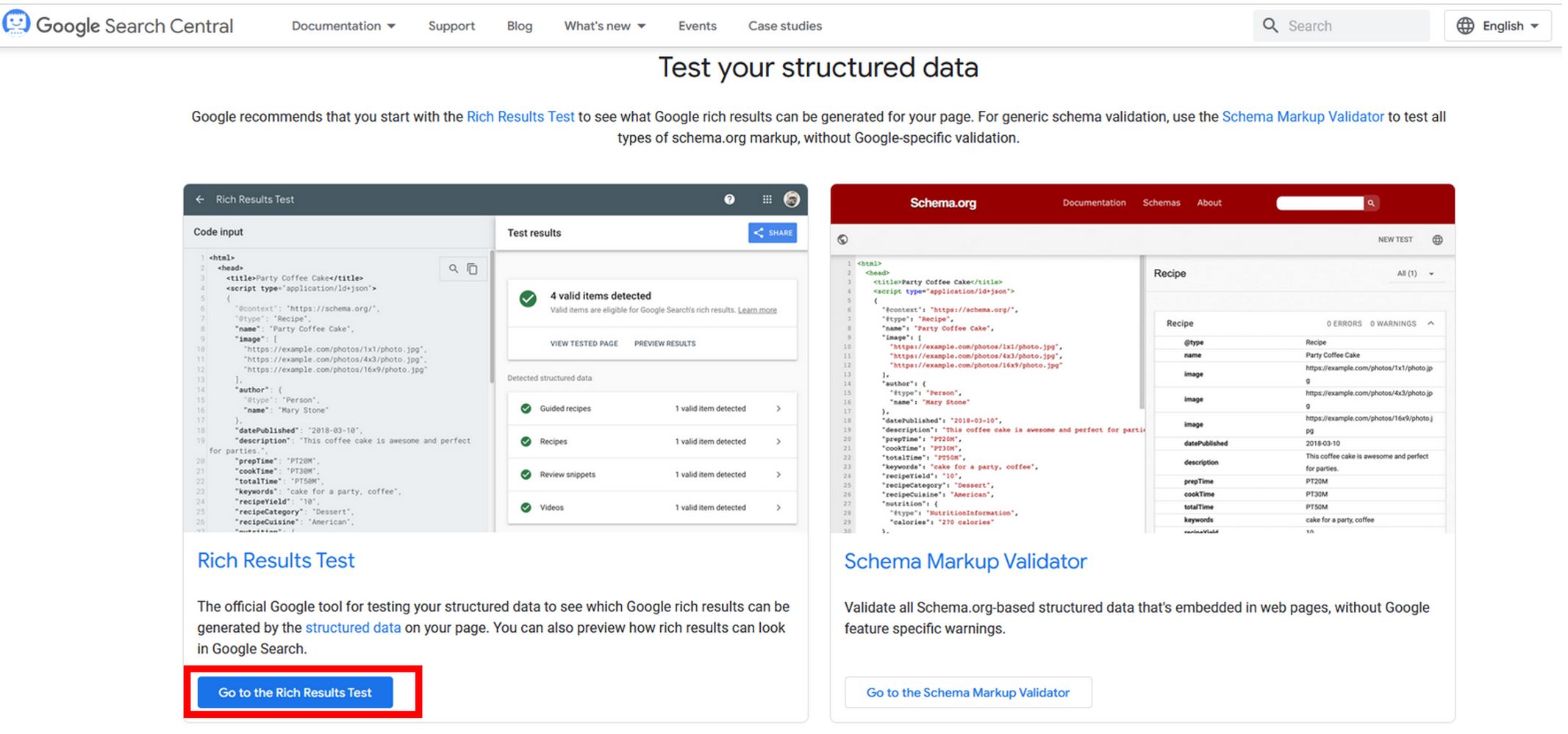 structured data testing tool