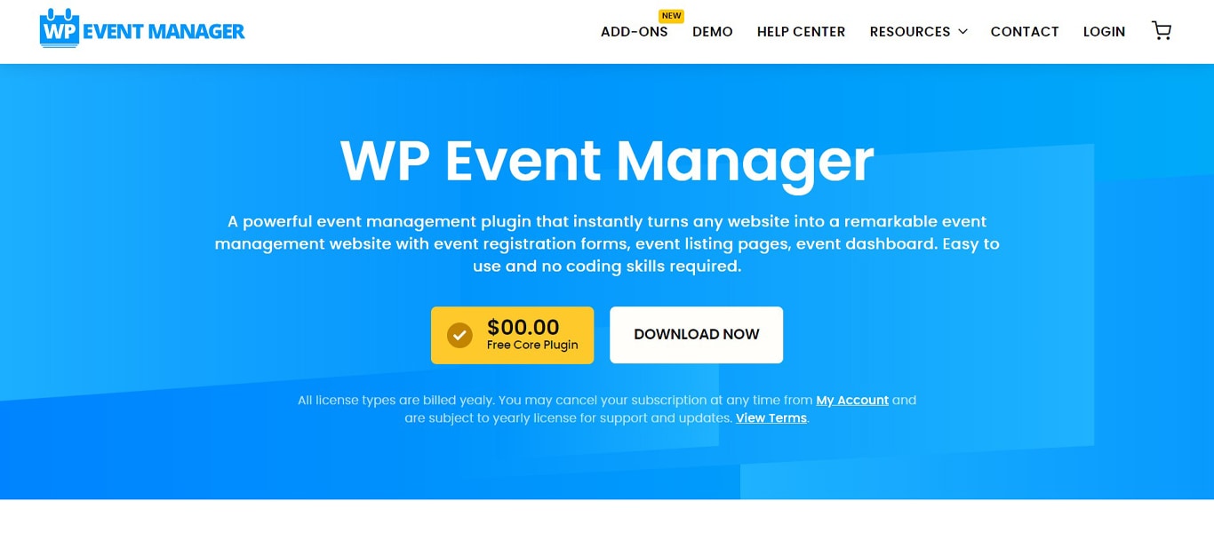 Image of wp event manager site