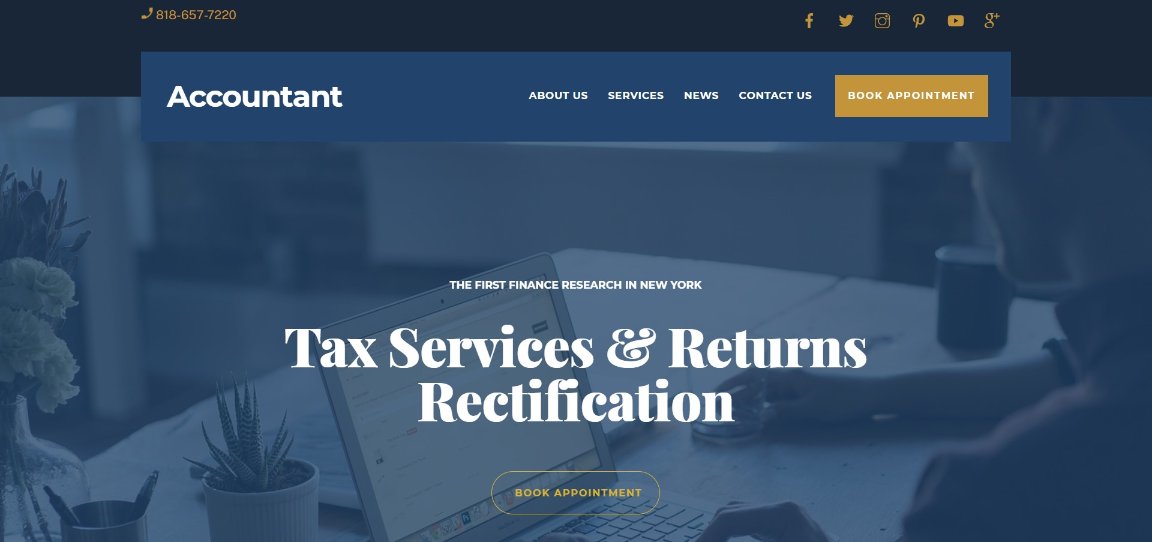 Accountant wordpress theme template