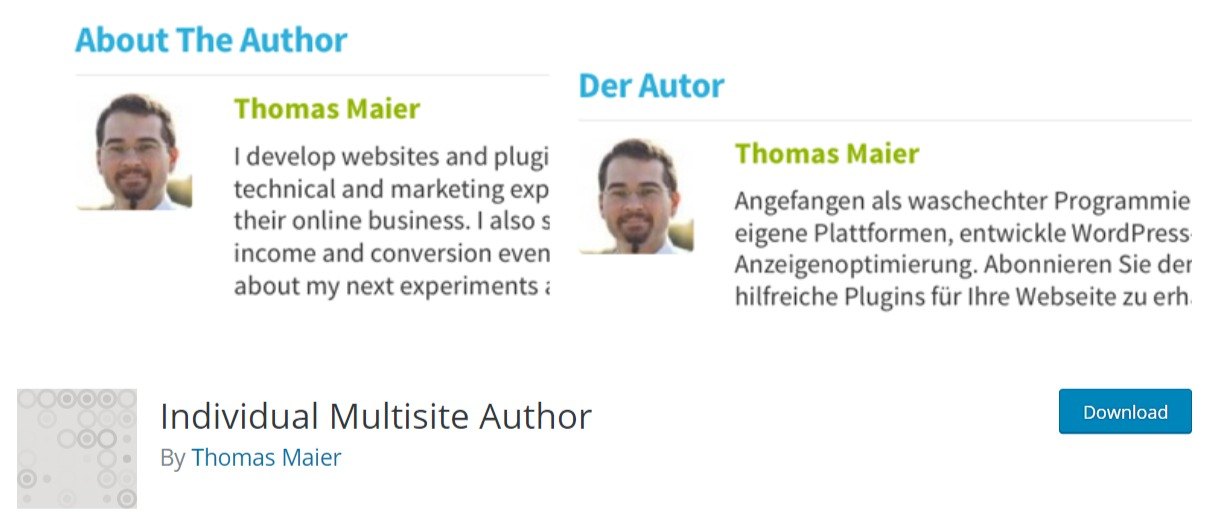 Individual Multisite Author wordpress plugin