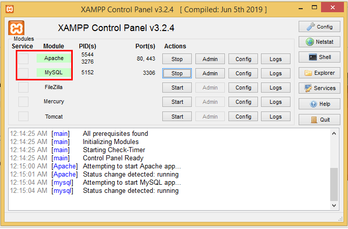 xampp settings for wordpress