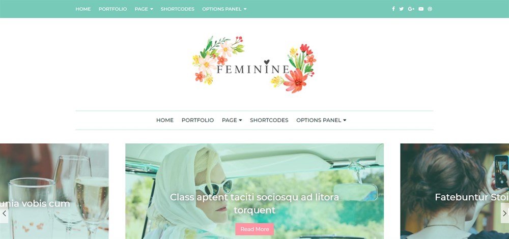 Feminine wordpress theme