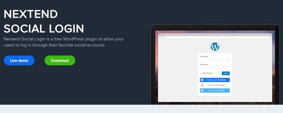 Nextend social login wordpress plugin