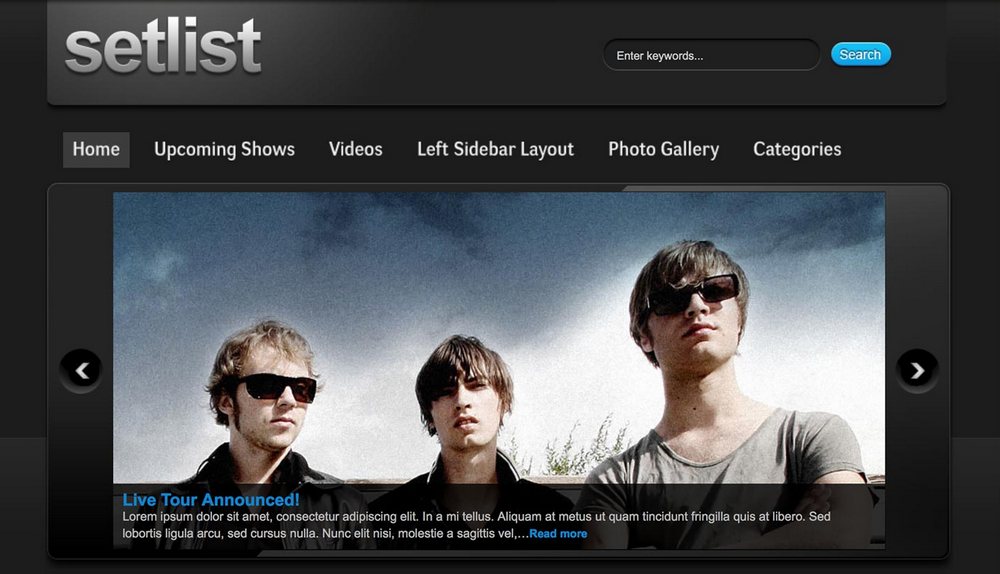 setlist WordPress theme demo