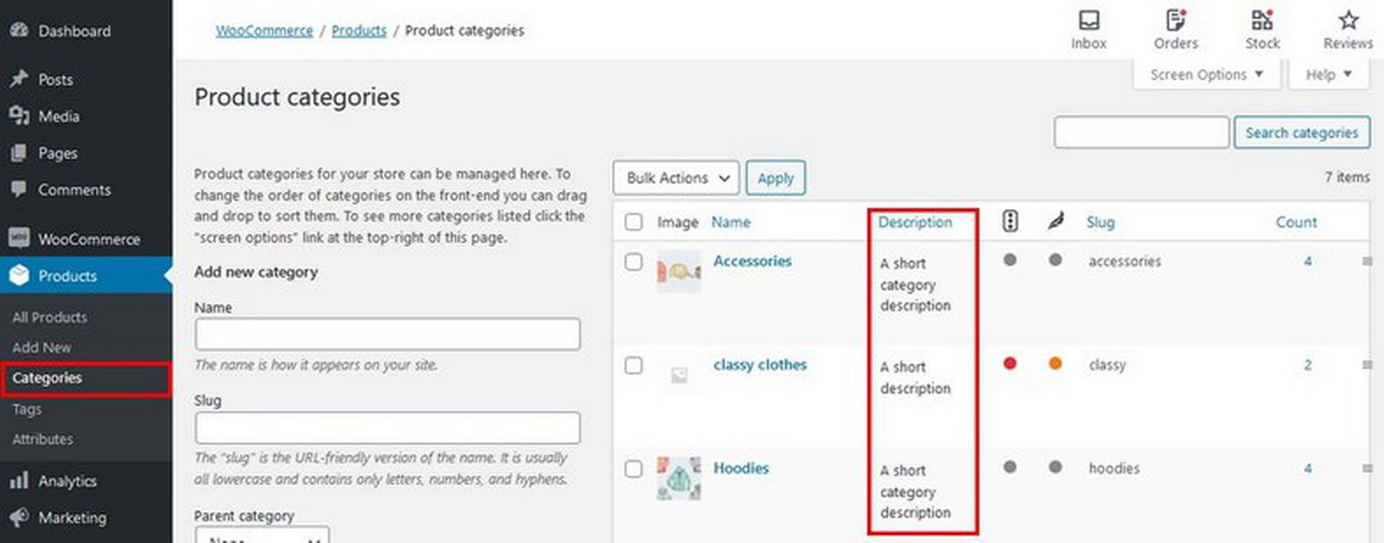 WooCommerce Product Categories Description