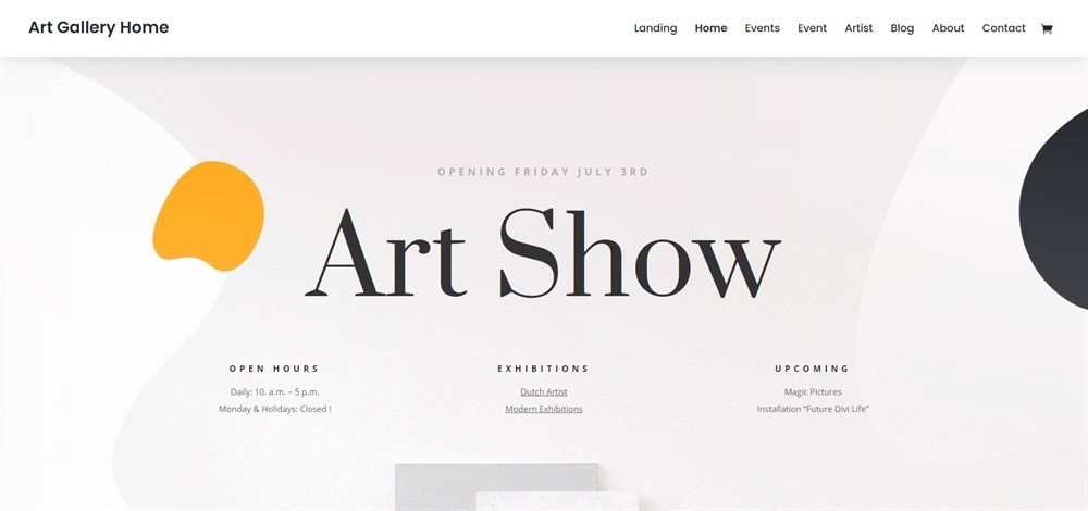 Art Gallery divi theme