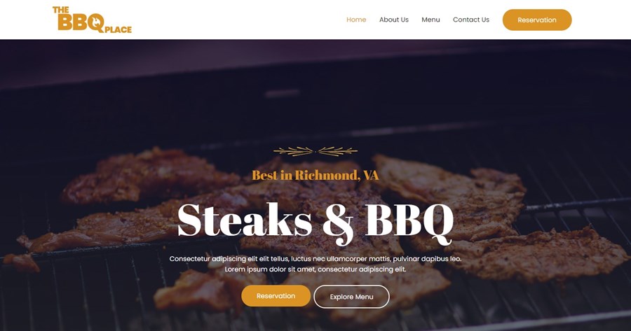 BBQ Restaurant demo site