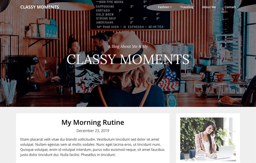 Classy Moments wordpress theme