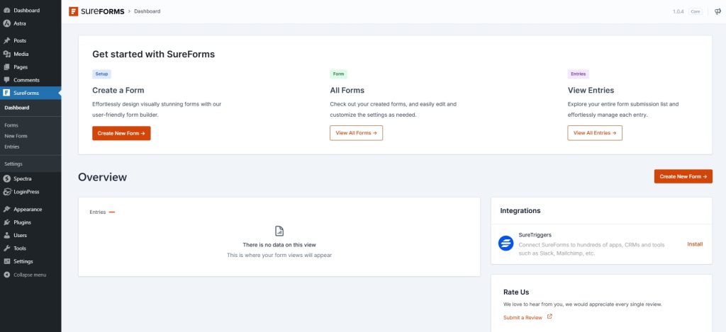 Create a from with SureForms