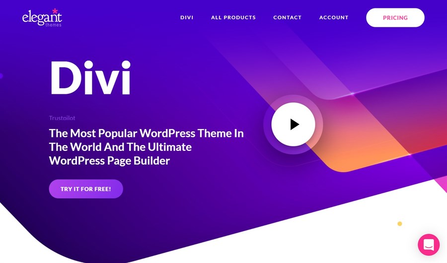 Divi theme homepage