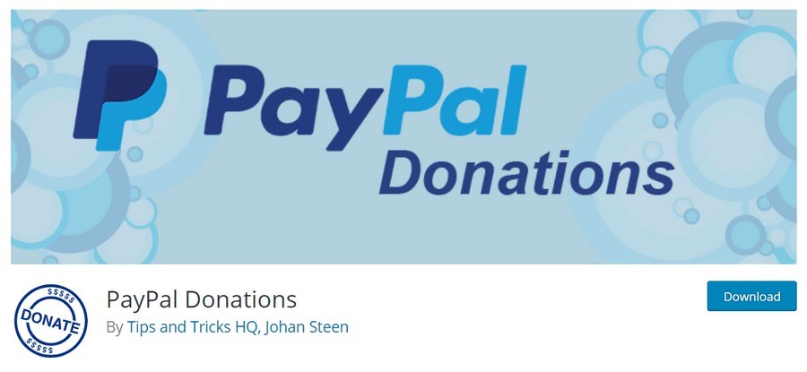 PayPal donations WordPress plugin