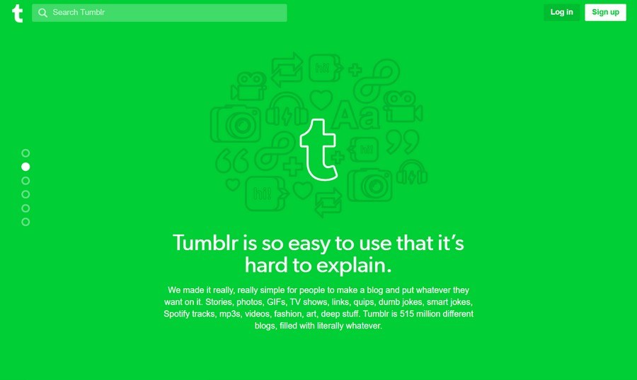 Tumblr homepage