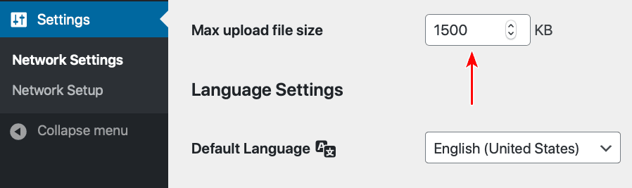 WordPress multisite max upload size