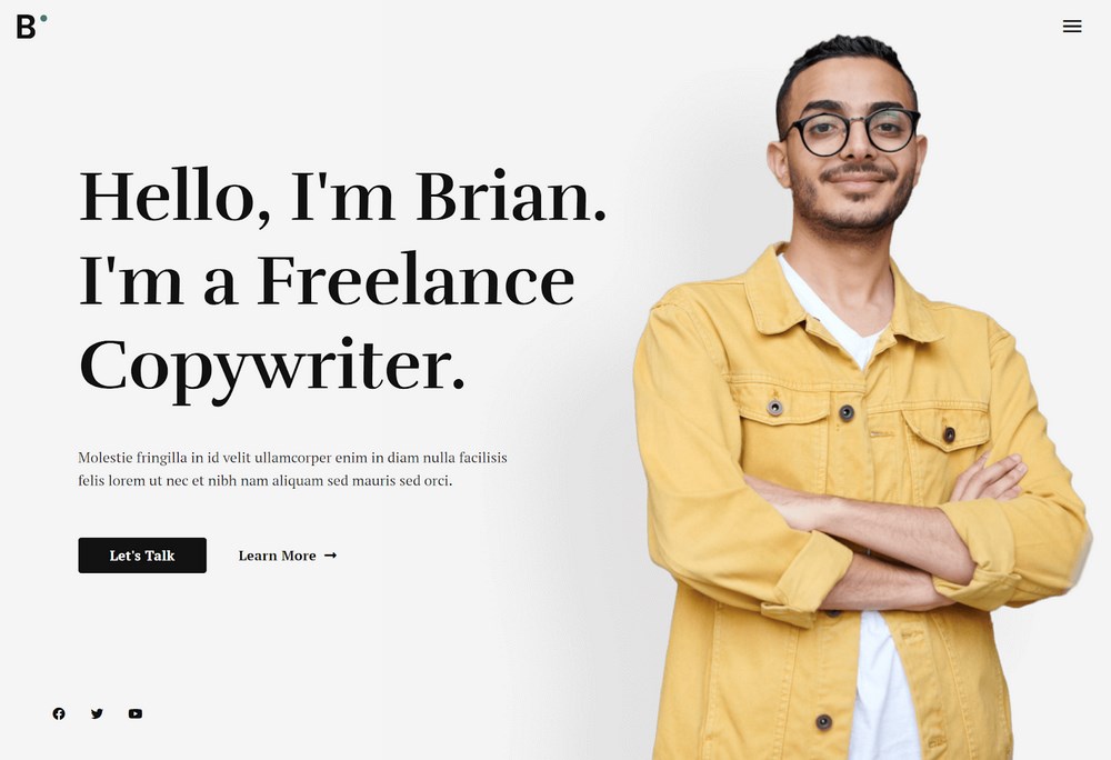 Astra Freelance Copywriter demo template