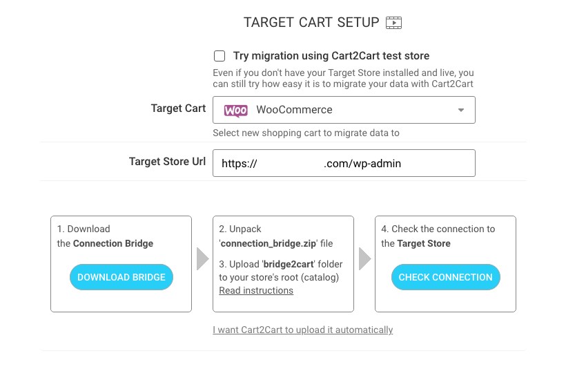 Cart 2 Cart target card setup 2