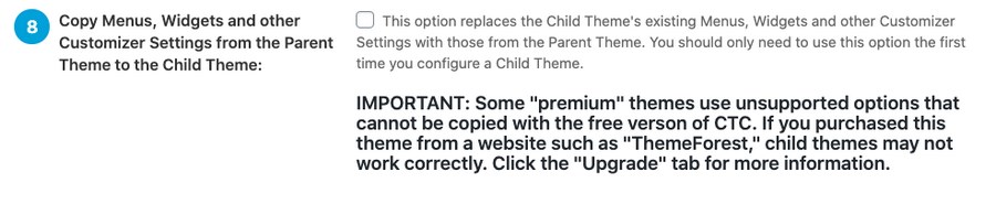 Child theme configurator settings 6