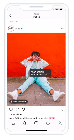 Instagram tagged product