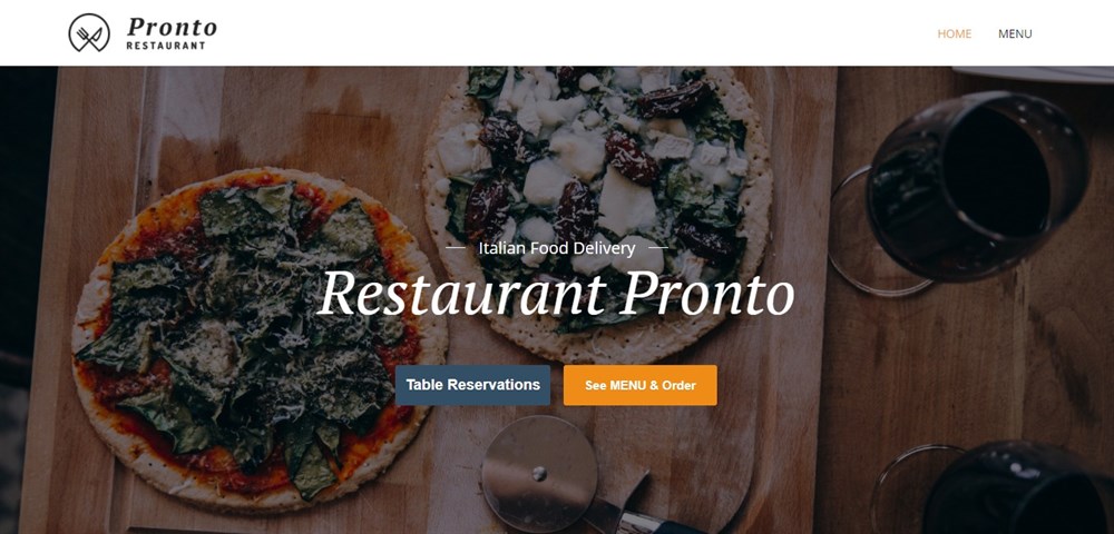 Restaurant Pronto theme demo