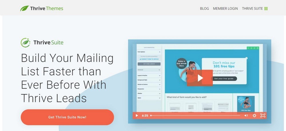 Thrive Leads email list building plugin WordPress