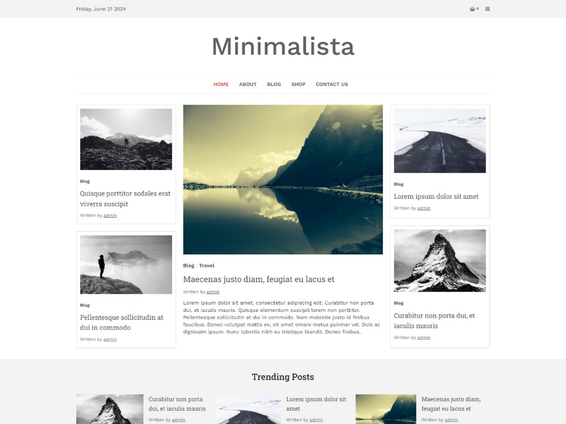 minimalista theme template