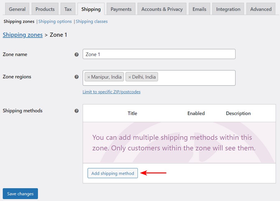 Add shipping method