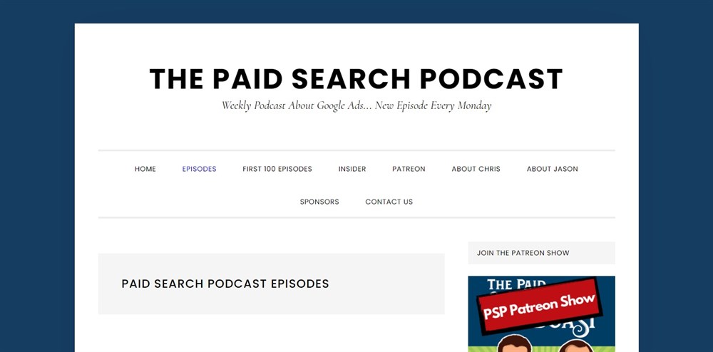 Paid Search Podcast Episodes