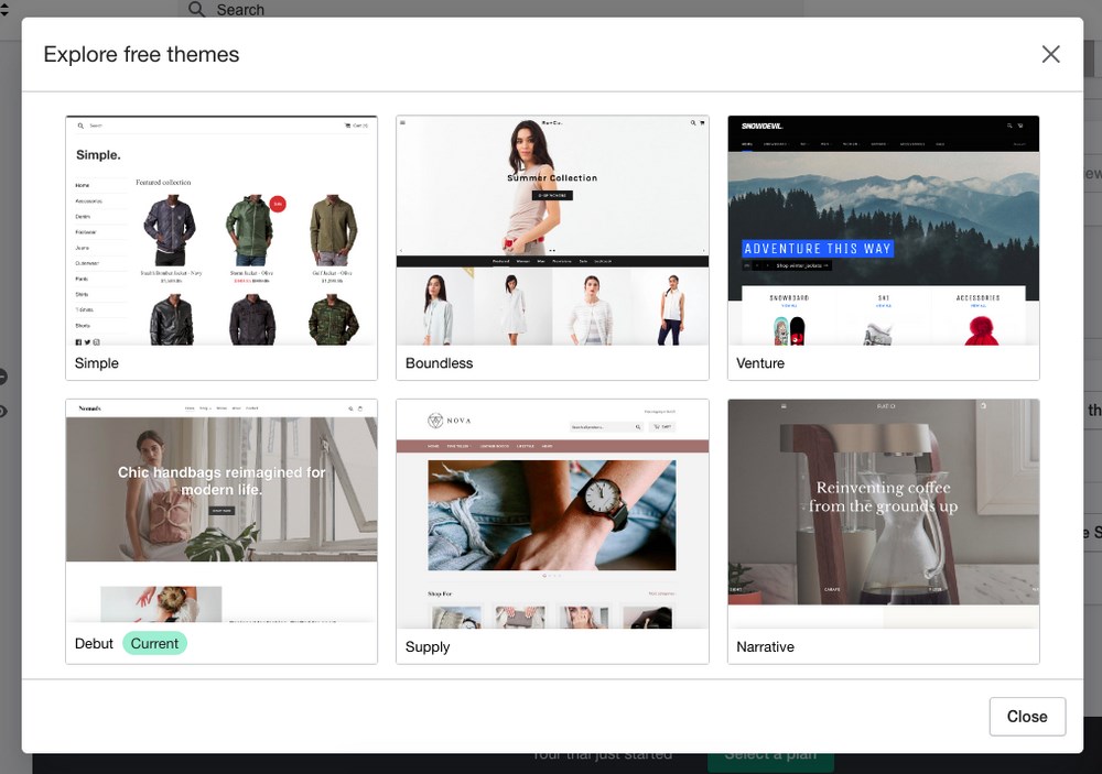 Shopify free themes