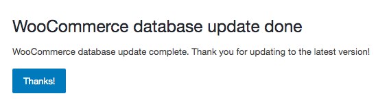 WooCommerce database update done notification