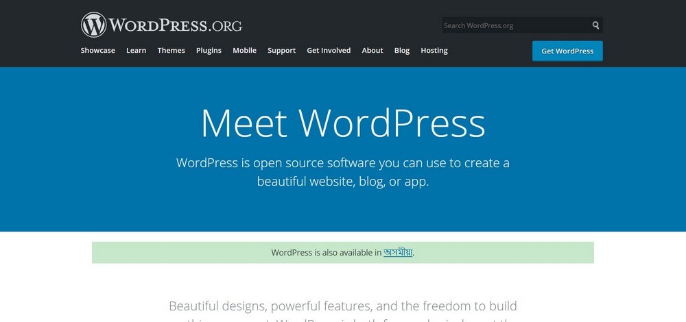 WordPress.org homepage