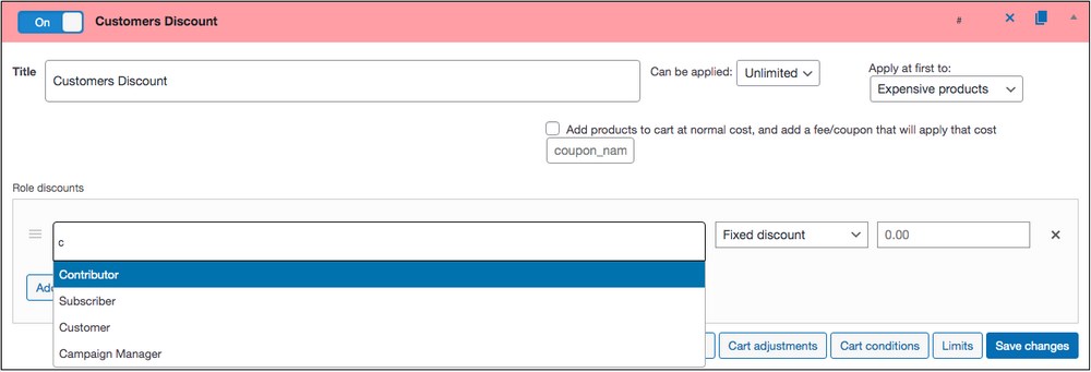 discount based on customer profile